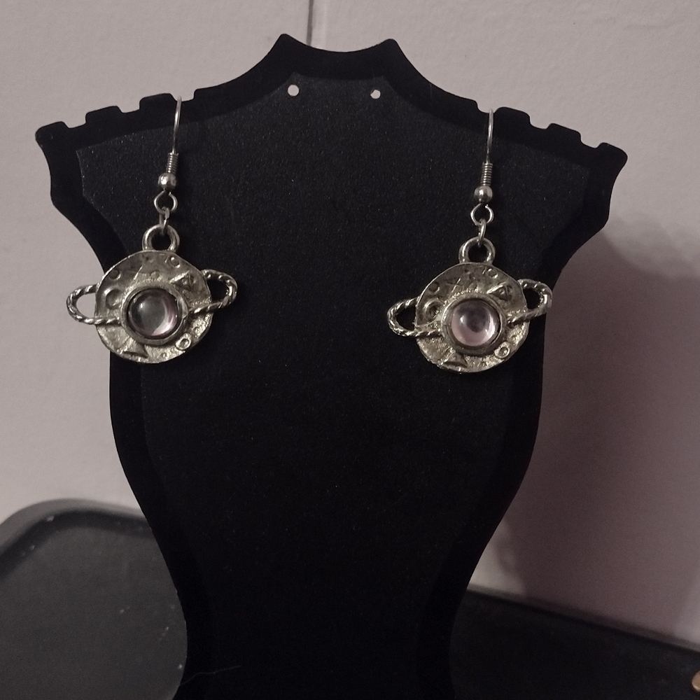 2/$10 Unique Saturn Moonstone Earrings